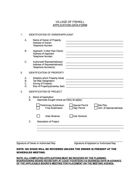 Fillable Online Vofishkill Site Plan Bapplicationb Village Of