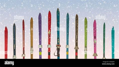 Colorful Skis Vintage Hi Res Stock Photography And Images Alamy