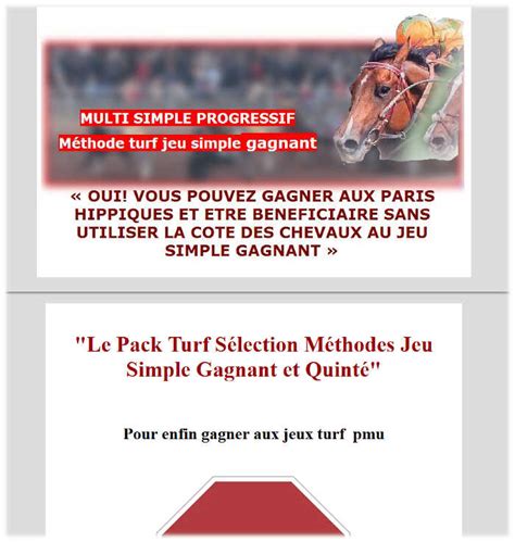 1Turfiste jeu simple Turf Le pack Sélection jeux simple gagnant