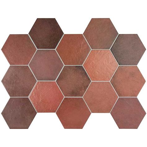 Carrelage Hexagonal Rouge X Cm Tomette Aspect Terre Cuite