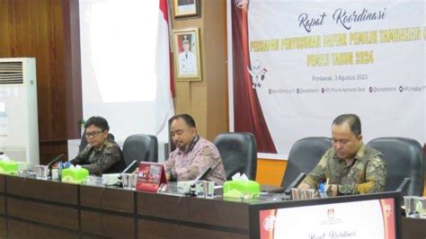 Persiapan DPTb Pemilu 2024 KPU Kalbar Rapat Koordinasi Dengan 14 KPU