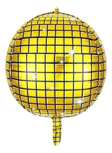 Bal O Bexiga Metalizado Discoteca Globo Dourado D Cm Frete Gr Tis