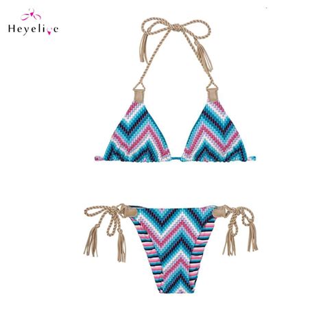 Sexy Bikinis Swimwear Women Halter Printing New Swim Suits Brazilian