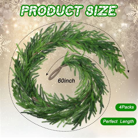 Christmas Real Touch Norfolk Pine Garland Artificial Pine Greenery