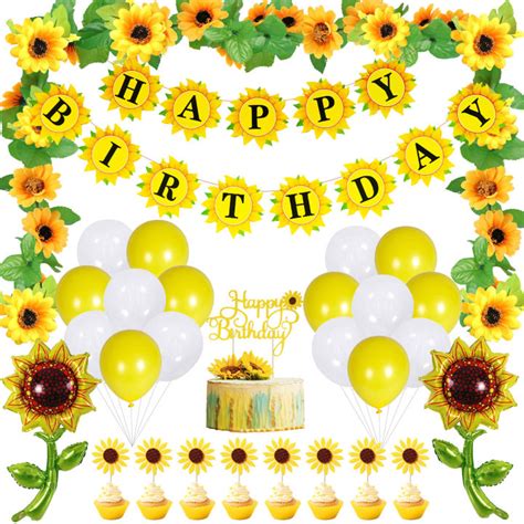 Cheereveal Sunflower Birthday Party Decorations Sunflower Happy