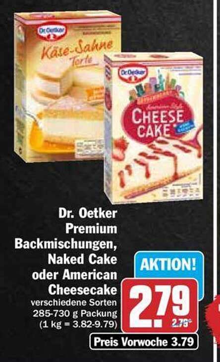 Dr Oetker Premium Backmischungen Naked Cake Oder American Cheesecake