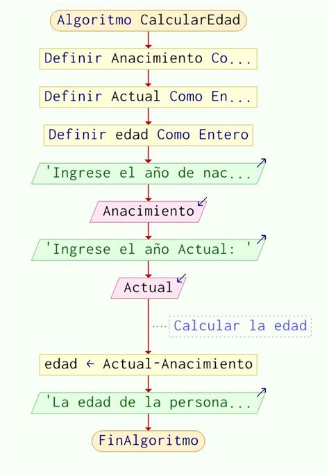 Algoritmo Para Calcular La Edad De Una Persona PseInt