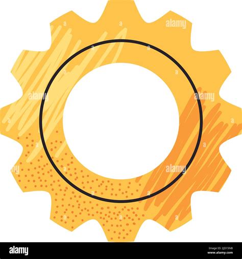 Yellow Gear Machine Technology Icon Stock Vector Image And Art Alamy