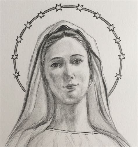 How to draw mary virgin mary step by step drawing guide by dawn – Artofit