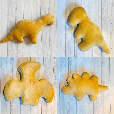 Dinosaur Chicken Nugget Shaped Pillow Super Size Dino Fun Etsy Uk