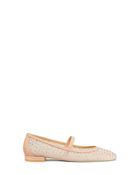 Stuart Weitzman Arabella Mary Jane Ballet Flat In Natural Lyst