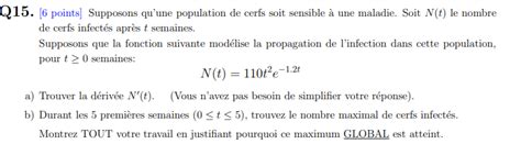 Solved Q Points Supposons Qu Une Population De Cerfs Chegg