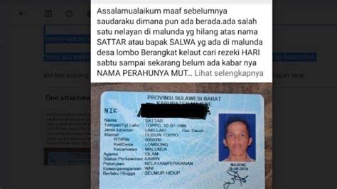 Nelayan Malunda Majene Dilaporkan Hilang Saat Melaut Tribun Sulbar