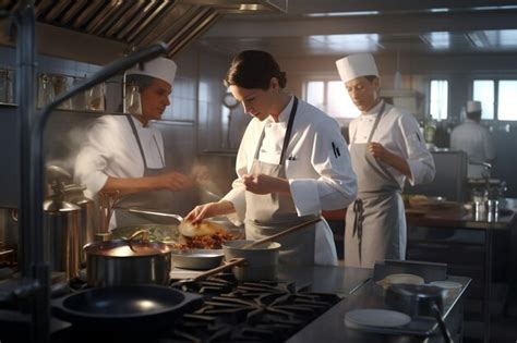 Premium Photo Culinary School Students Learning And Practicing
