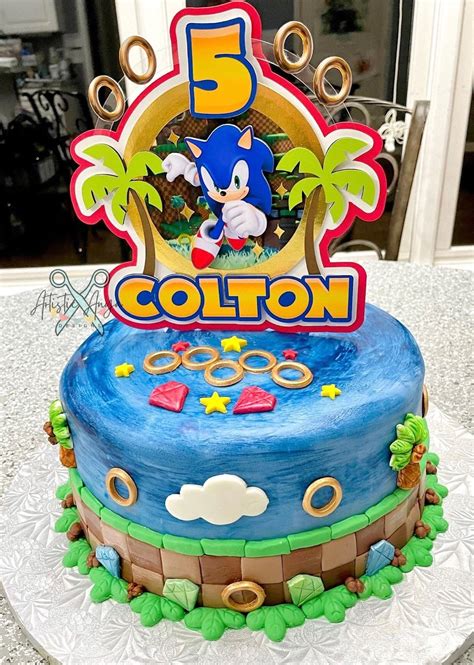 A Sonic The Hedgehog Themed Birthday Cake