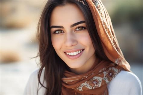 Premium Ai Image Beautiful Persian Girl Smiling To Camera