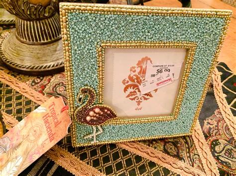 Tropical Hacienda 4x4 Beaded Flamingo Photo Frame Flamingo Photo