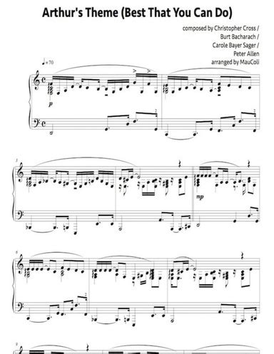 Arthur's Theme (piano music sheet)