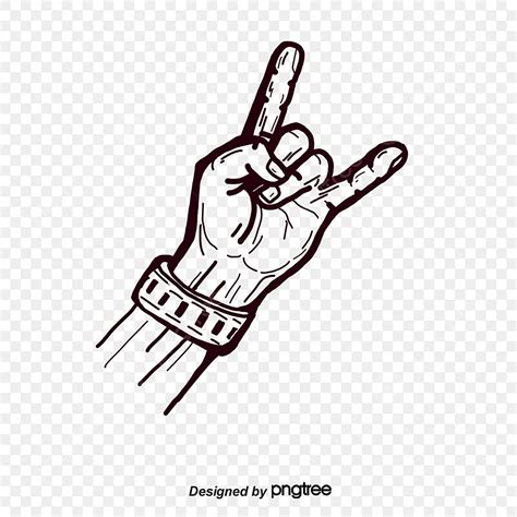 Rock Gesture Vector, Rock Drawing, Hand, Finger PNG Transparent Clipart ...