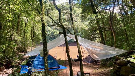 Acampamos Na Beira Do Rio Pelotas Pescamos E Fritamos Peixe YouTube