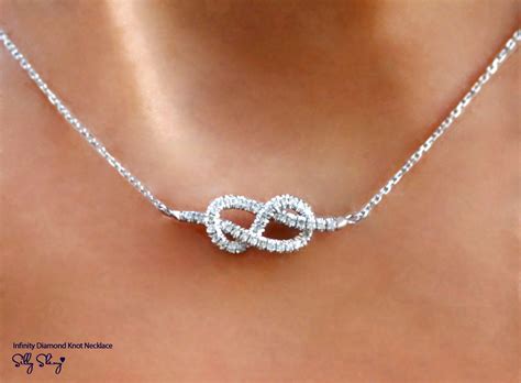 Infinity Knot Diamond Necklace Love Knot By Sillyshinydiamonds