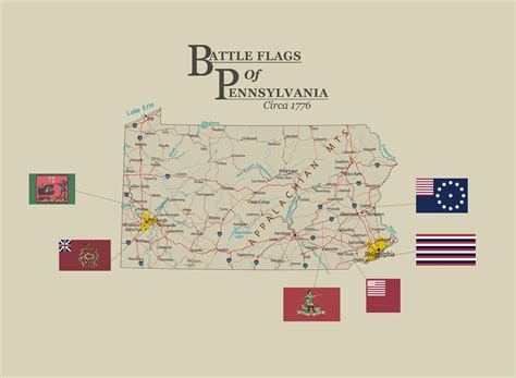 A map of PA Revolutionary War Flags : vexillology