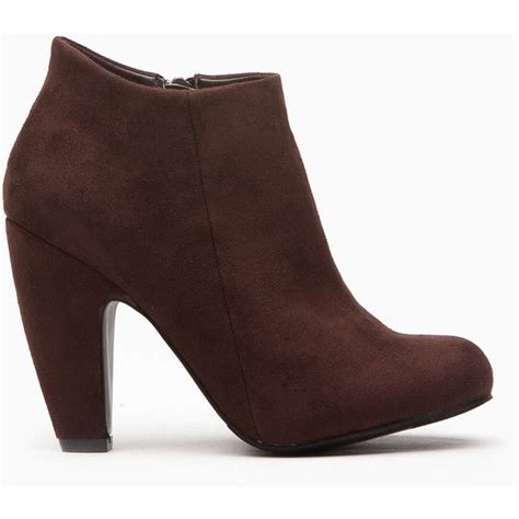 Cicihot Brown Faux Suede Chunky Ankle Booties