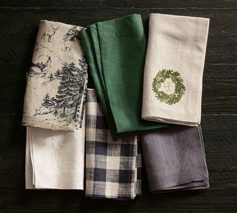 Rustic Forest Cotton Linen Napkins Set Of Pottery Barn