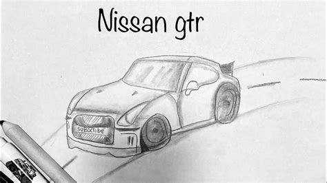 How To Draw A Nissan Gtr Sports Car Artbyayat Youtube