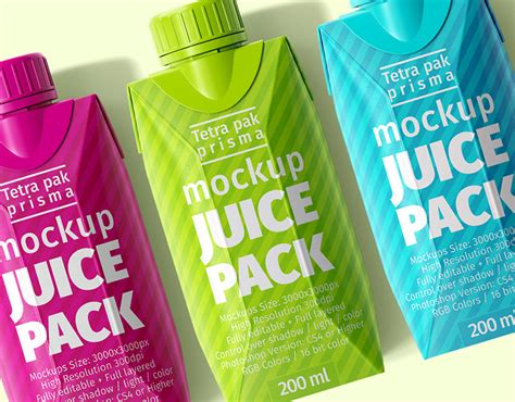 Tetra Pak Prisma Pack 200 Ml Mock Ups Behance