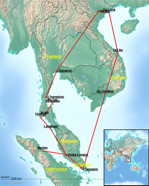 StepMap Sout East Asia Landkarte für Deutschland