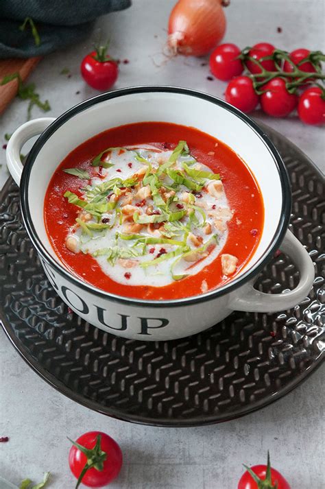 Cremige Tomatensuppe Mit Kokosmilch Und Reis Herztopf