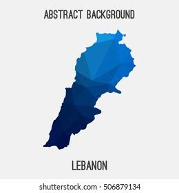 Lebanon Map Geometric Polygonalmosaic Styleabstract Tessellationmodern