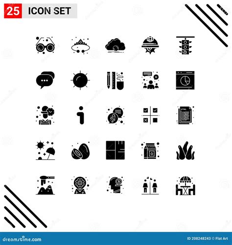 25 Thematic Vector Solid Glyphs And Editable Symbols Of Gear Cap