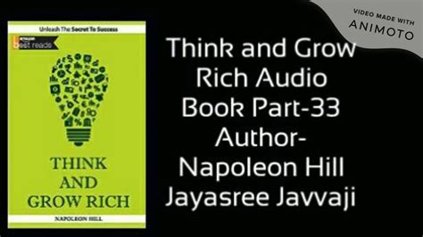 Think And Grow Rich Audio Book Part 33 Author Napolean Hill