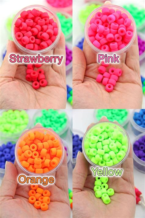 Matte Neon Pony Beads Czech Glass 10 Pieces Beaded Jewelry Etsy