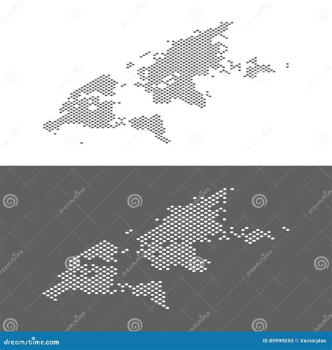 Isometric World Map Dotted Effect Illustration Stock Illustration