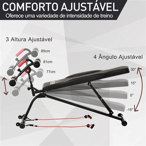 Banco De Abdominais Ajust Vel Em Altura Apoio De Pernas De
