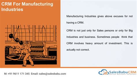 Crm For Manufacturing Industries Ppt