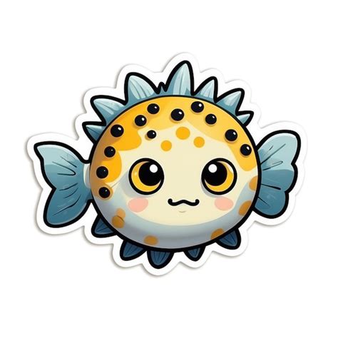 Puffy Pufferfish Pals Sticker Duo De Poissons Puffants Adorablement