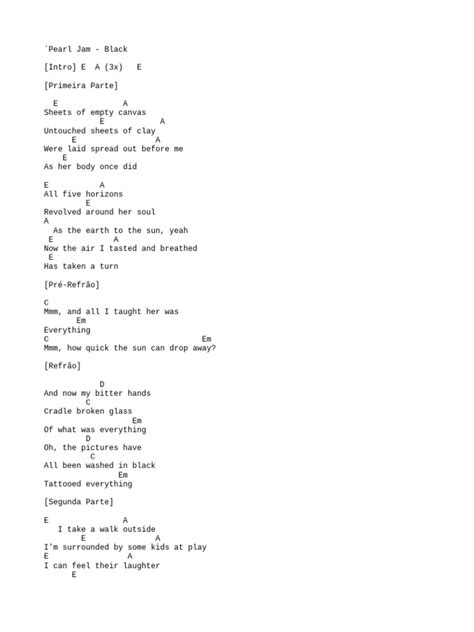 Pearl Jam Black Pdf