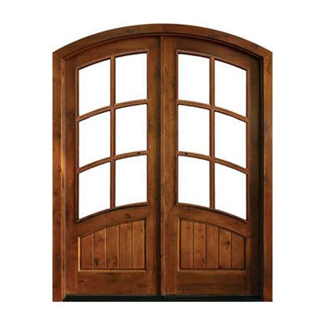 ESWDA 64x96 Exterior Swing Knotty Alder Keowee Double Door Arch Top 2 1