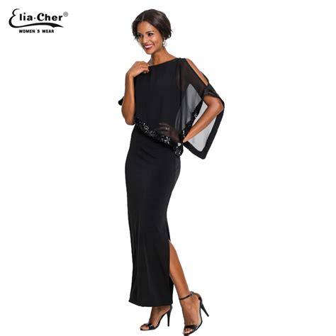 Buy Women Chiffon Black Sexy Sequin Clubwear Dress Party Dresses Elegant Autumn