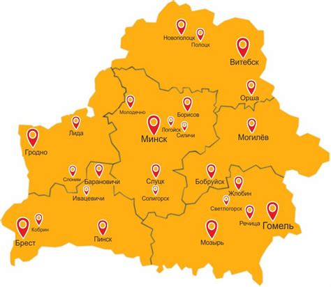 Карта беларуси с городами подробная