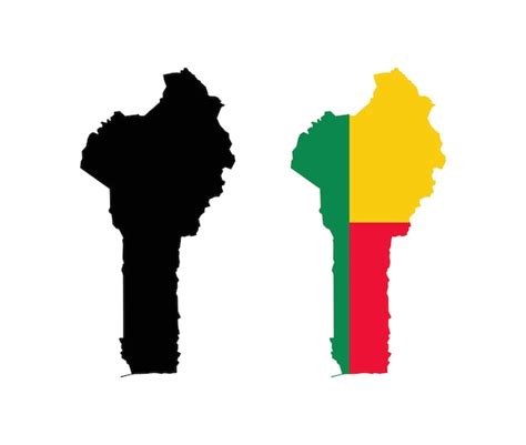 Mapa Do Benin Bandeira Nacional Vetor Premium