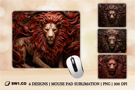 Tooled Leather Lion Mouse Pad Graphic By Sw1co Design · Creative Fabrica