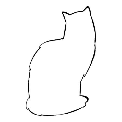 Black Cat Drawing Outline