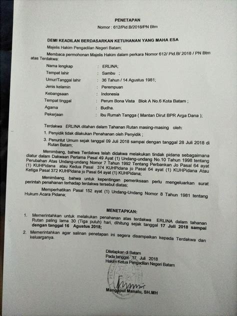 Contoh Surat Permohonan Kepada Majelis Hakim Surat Permohonan