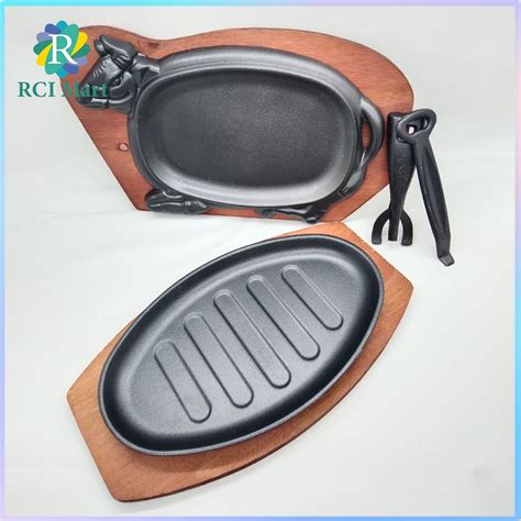 Jual Hot Plate Oval Hotplate Steak Piring Steak Besi Hitam Cast Iron