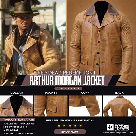 Red Dead Redemption Ii Arthur Morgan Real Leather Jacket Coat Xs 5xl